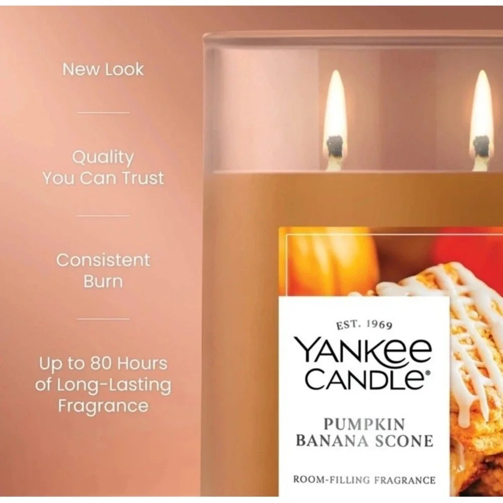New Yankee Candle Pumpkin Banana Scone Scented Candle‎ 14.25 Oz Jar